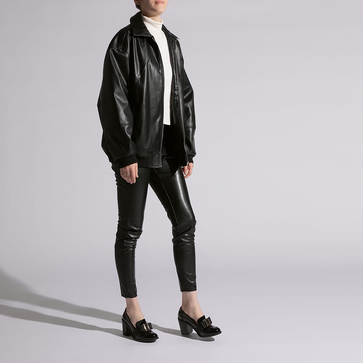 Zapatos en Charol Tacón Grueso Westies con Aplicación Moño para Mujer