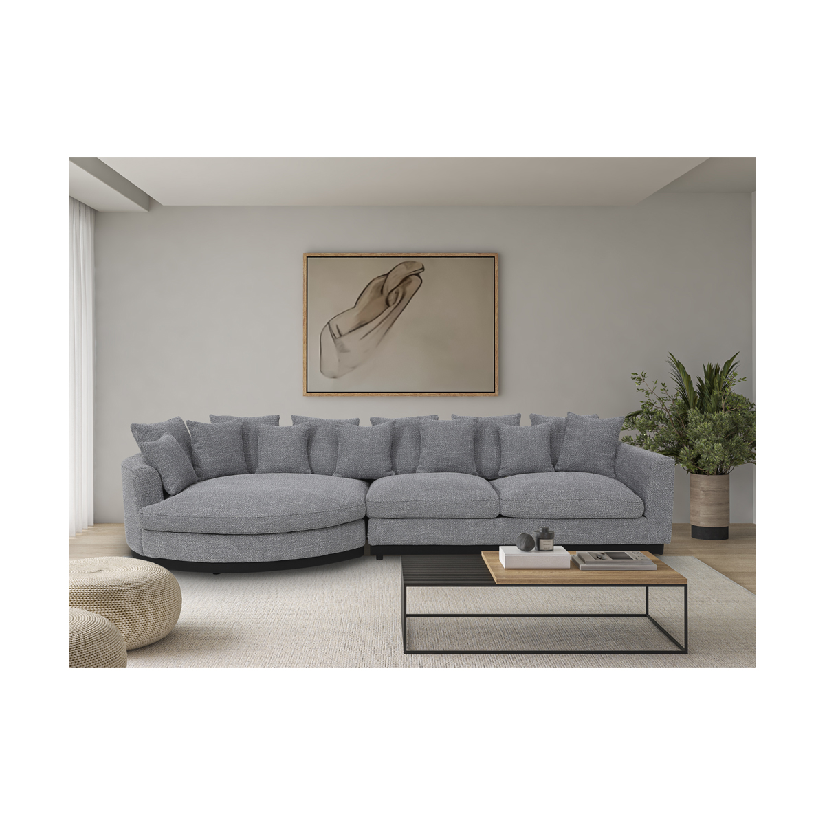 Esquinero Izquierdo Rose Gris Boal