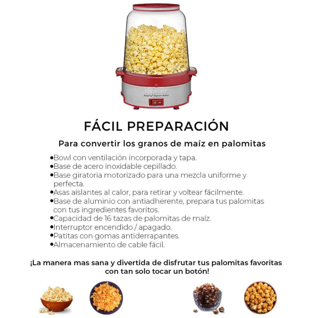 Máquina de Palomitas Roja Cuisinart