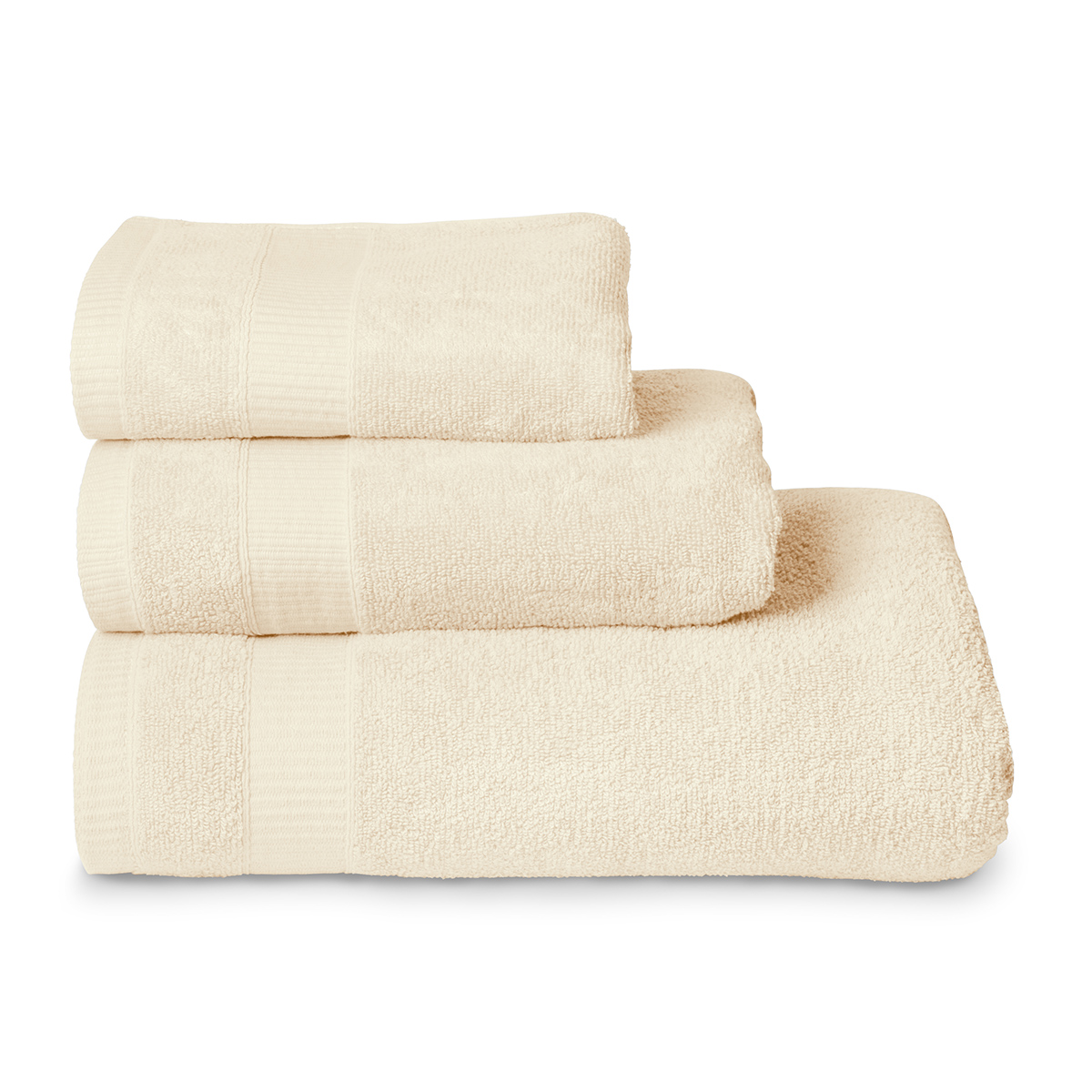 Juego De Toallas Spa 1+1 - Toalla De Invitados 40x60 Cm Y Toalla De Rostro 60x110 Cm, Marfil, Algodón 100%