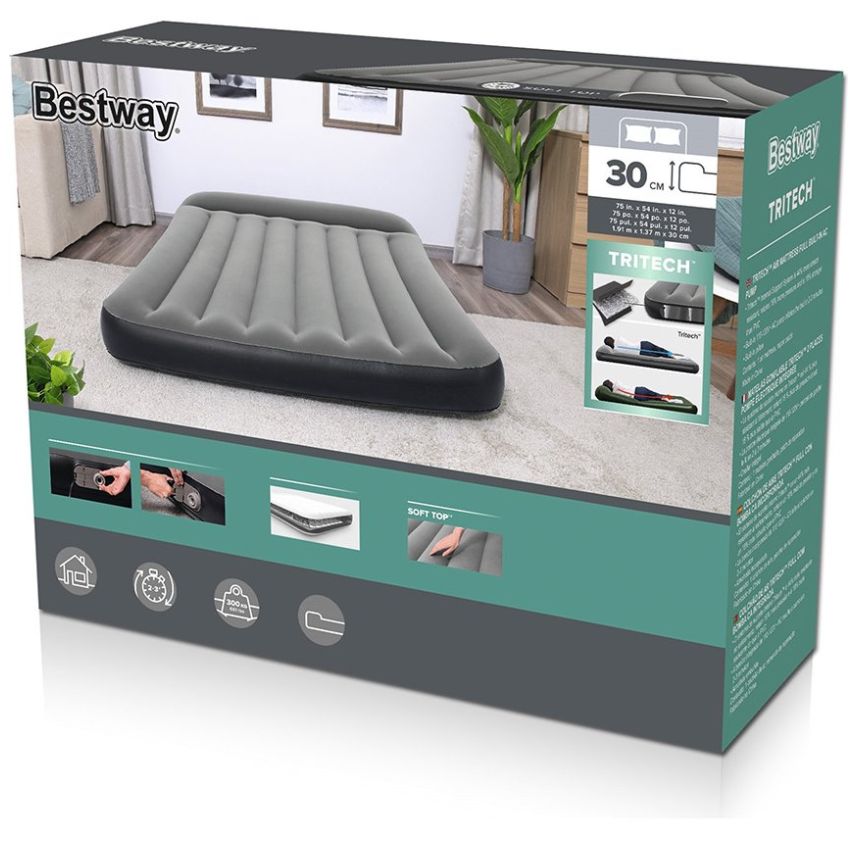 Colchón Inflable Matrimonial con Bomba Integrada Bestway-