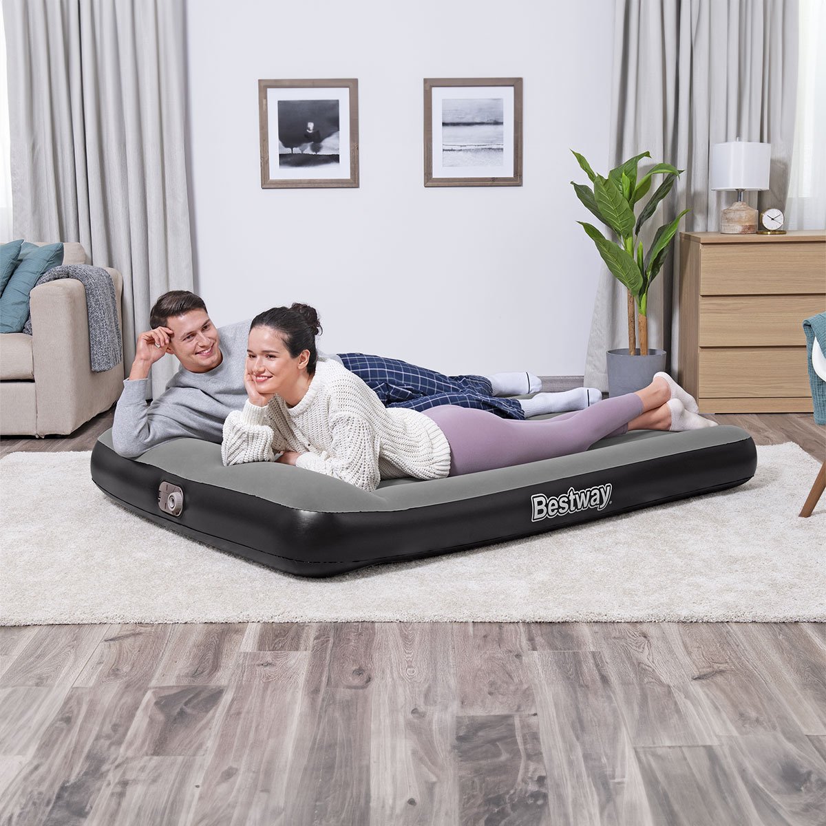 Colchón Inflable Matrimonial con Bomba Integrada Bestway-