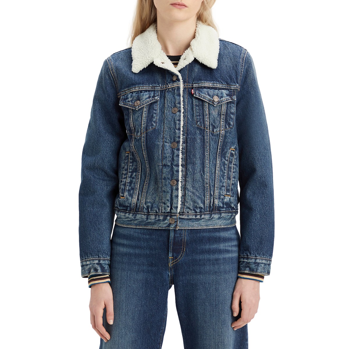 Chamarras de mezclilla para mujer levis sale