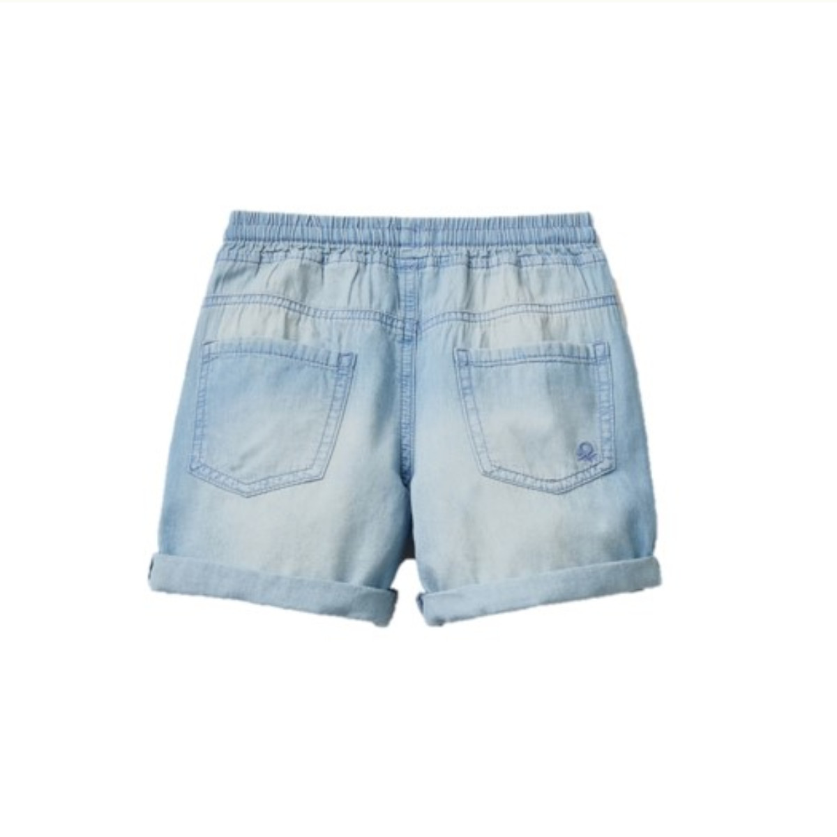Bermuda de Mezclilla Deslavada con Jareta Benetton para Bebé
