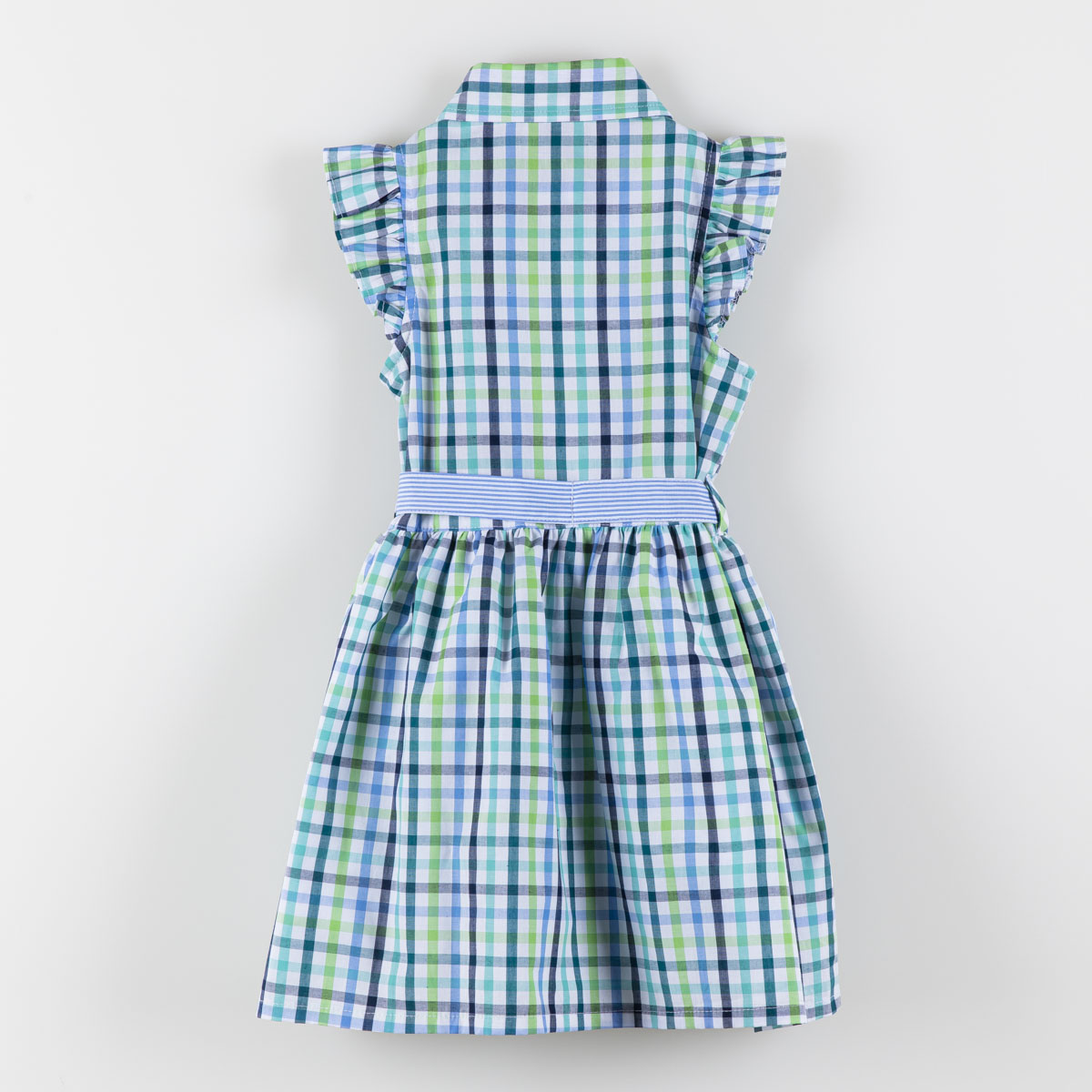 Vestido para Bebé Manga Corta Estampado de Cuadros Moño en Cintura Royal Polo Club