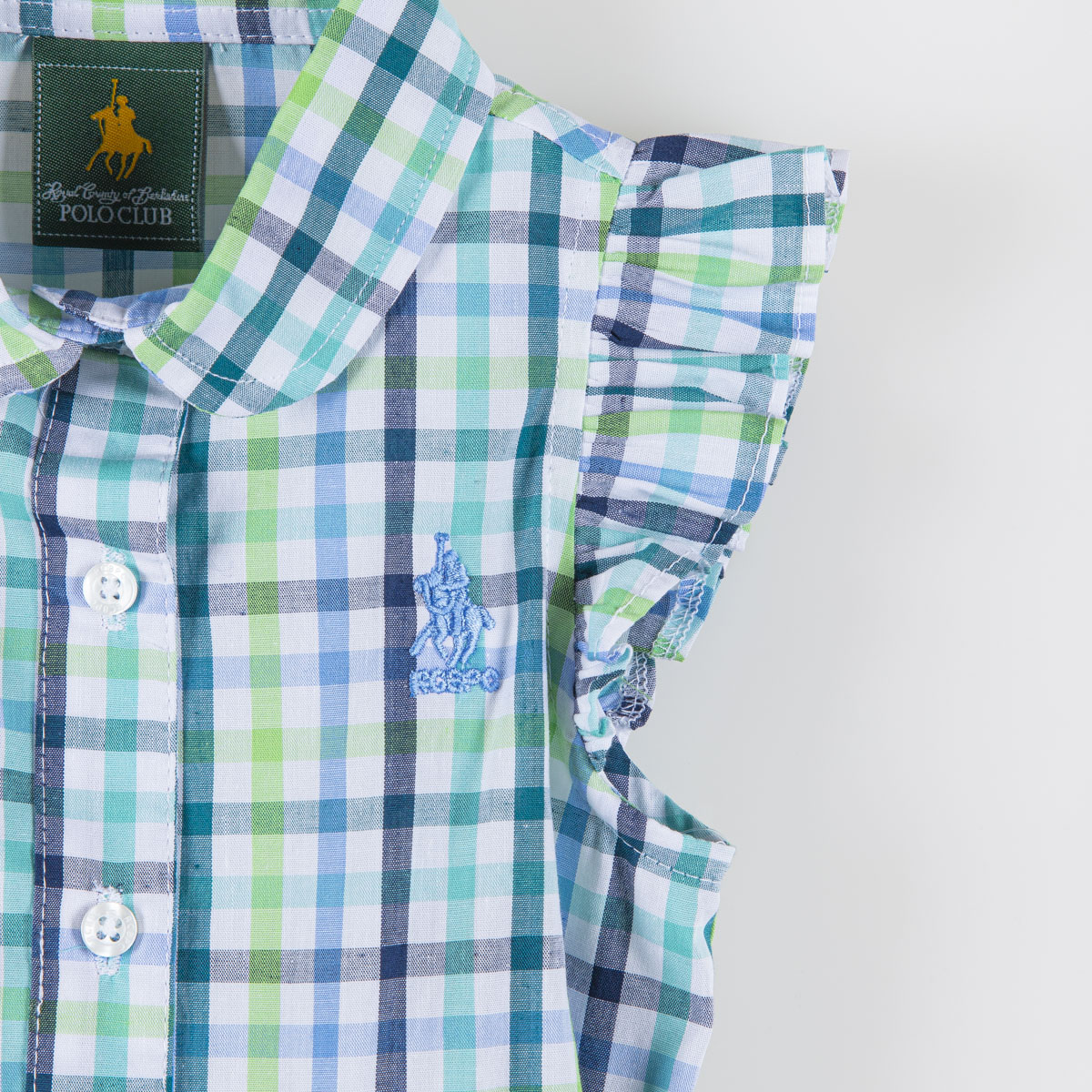 Vestido para Bebé Manga Corta Estampado de Cuadros Moño en Cintura Royal Polo Club