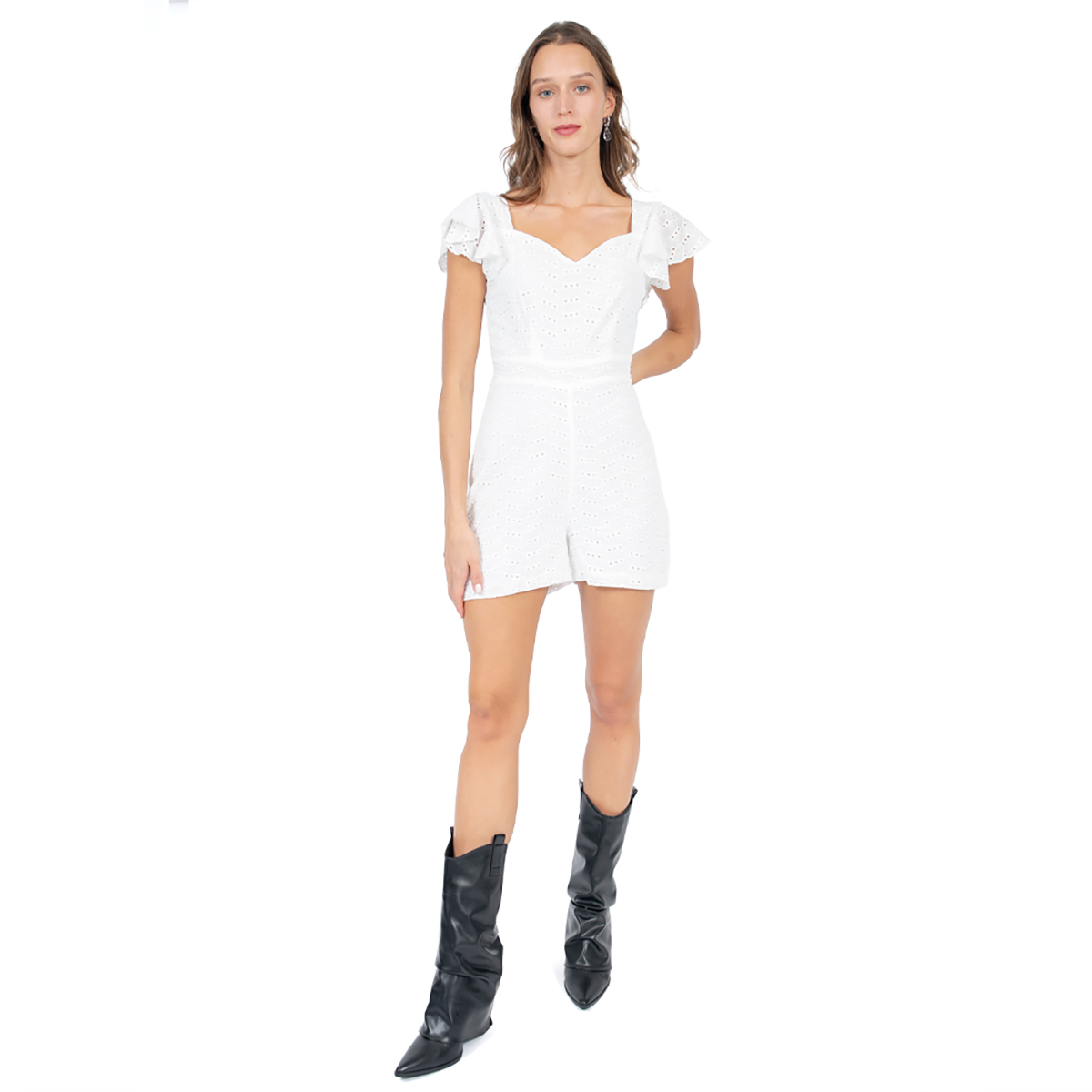 Jumpsuit Corto Eyelet para Mujer Juniors Forever 21