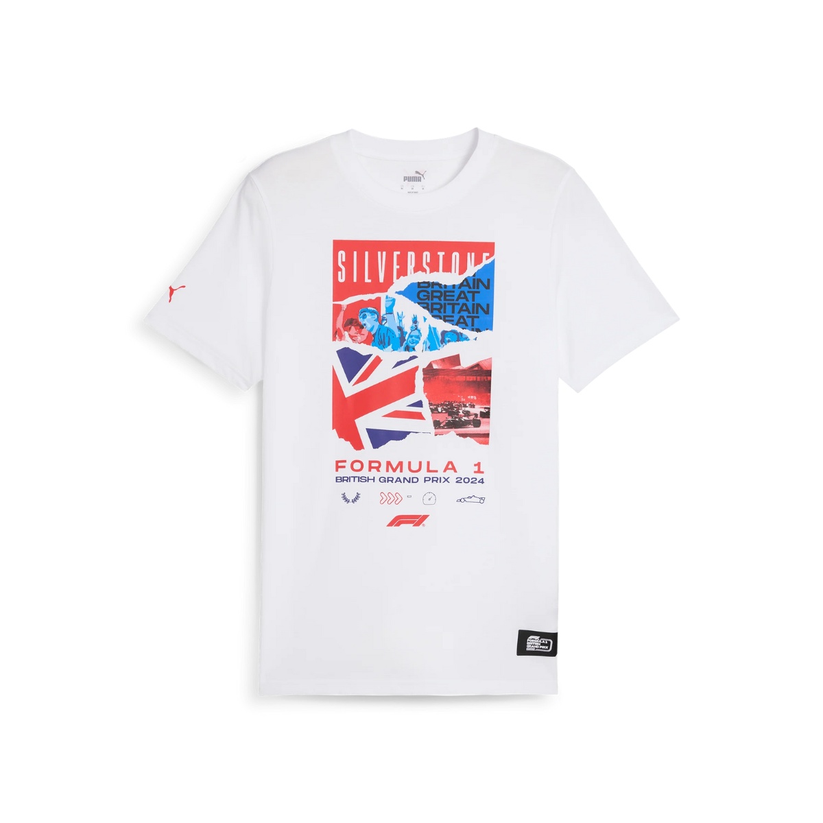 Playera Blanca Fórmula 1 Silverstone para Hombre