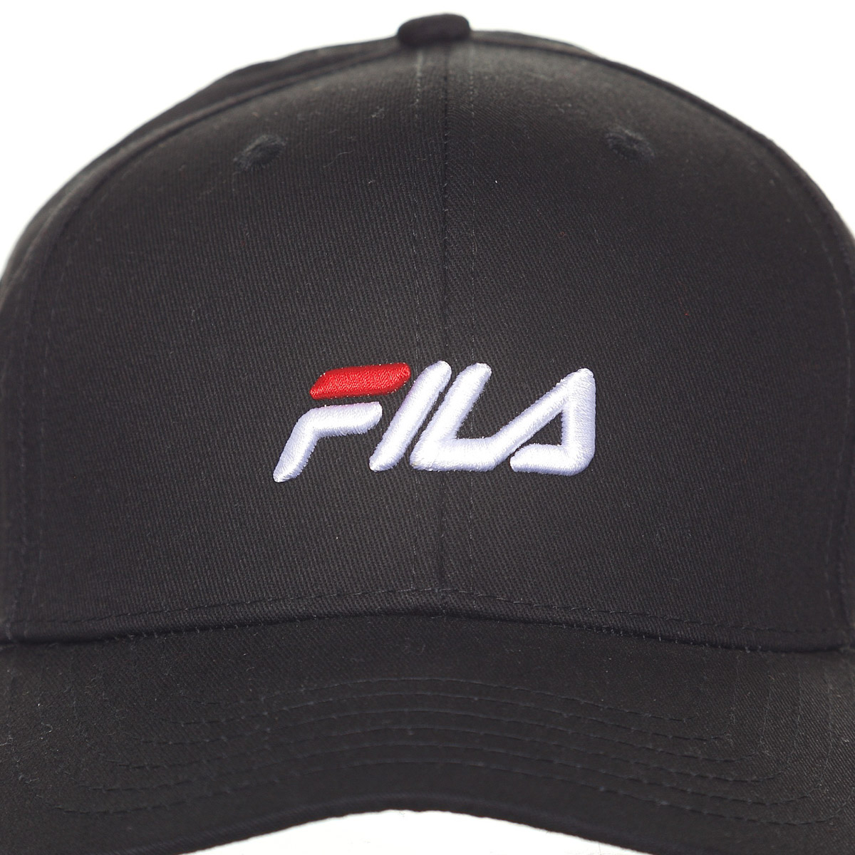 Hat 6 Panel Cotton Twill With 3D Emb Black Fila