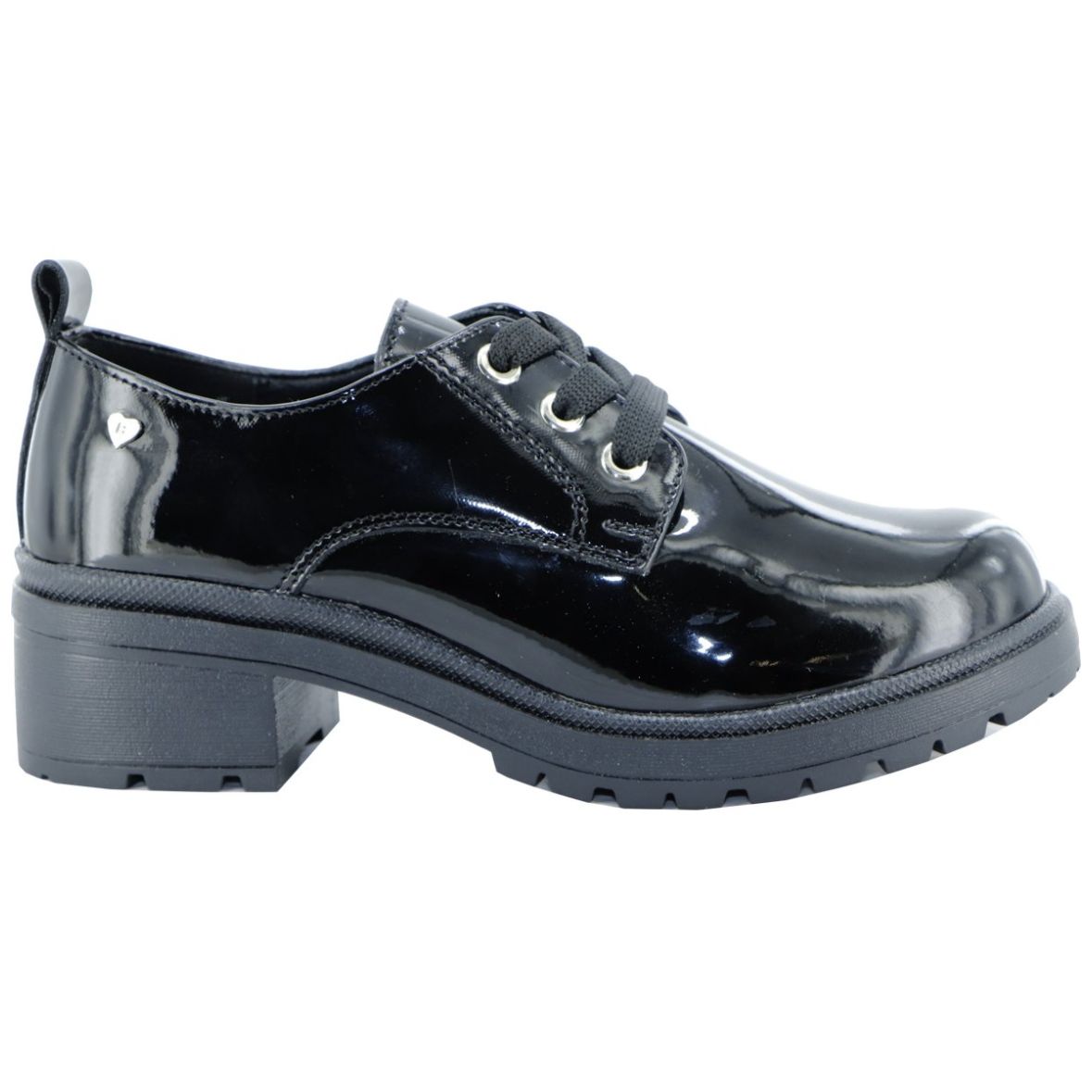 Zapato Choclo Escolar Bambino de Charol 22-25 Color Negro