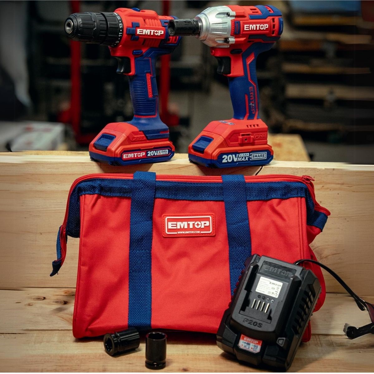 Combo Taladro-Atornillador y Llave de Impacto Emtop