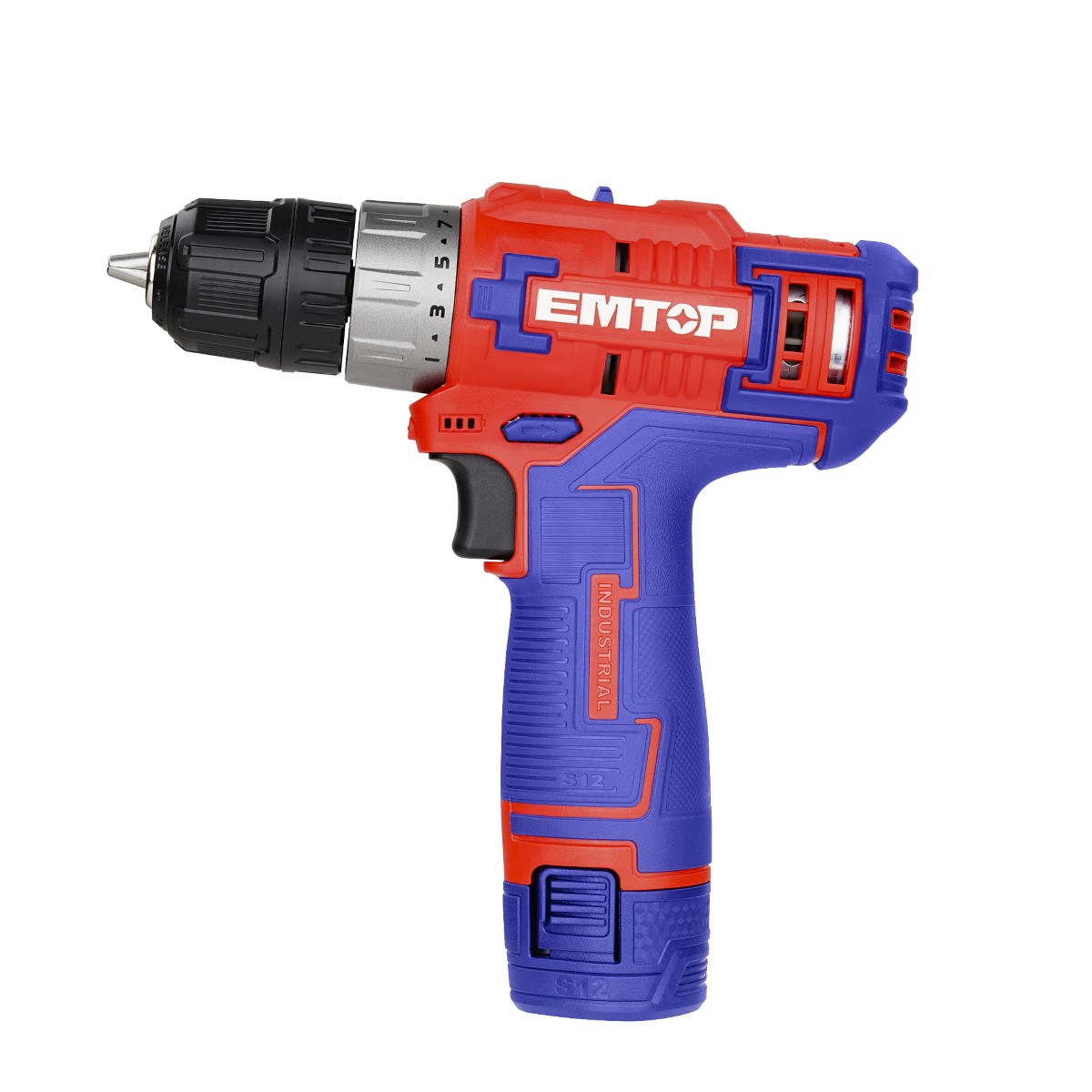 Kit Taladro Atornillador de 45 Nm Inalámbrico de 12V Emtop