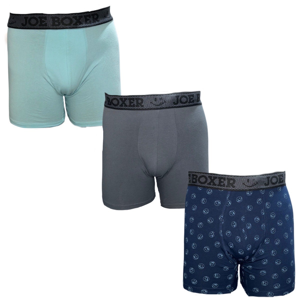 Bóxer Biker Joe Boxer Diseño Liso para Hombre (3 Pack)