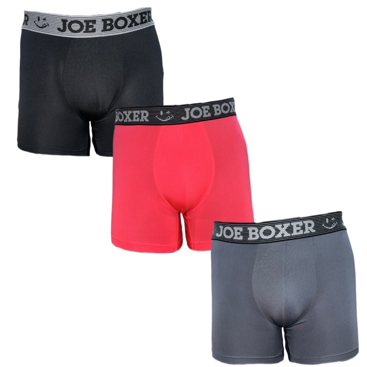 Bóxer Biker Joe Boxer Diseño Liso para Hombre (3 Pack)