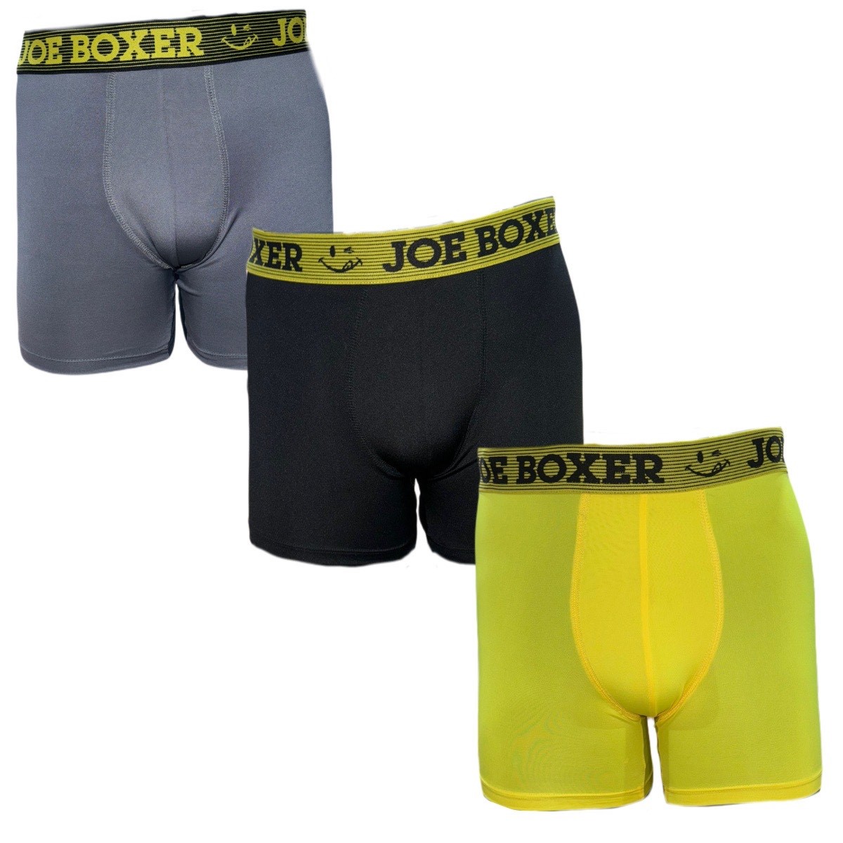 Bóxer Biker Joe Boxer Diseño Liso para Hombre (3 Pack)