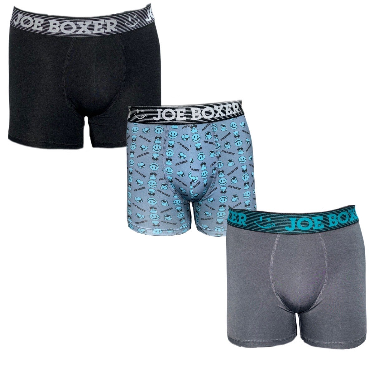 Bóxer Biker Joe Boxer Diseño Liso para Hombre (3 Pack)