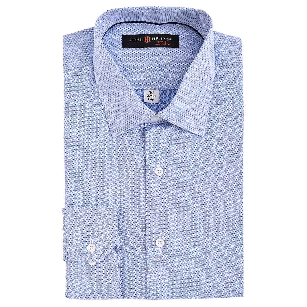 Camisa de Vestir John Henry Diseño Semi- Liso para Hombre Plus