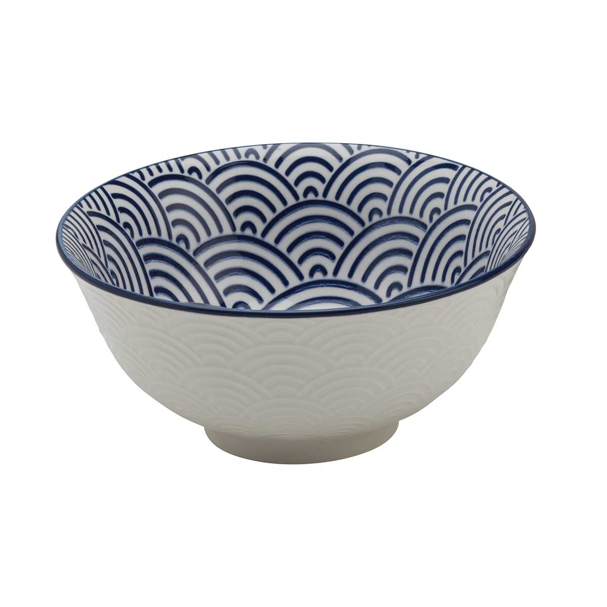 Tazón de Cerámica para Ramen  Azul con Blanco  Tabletops Gallery