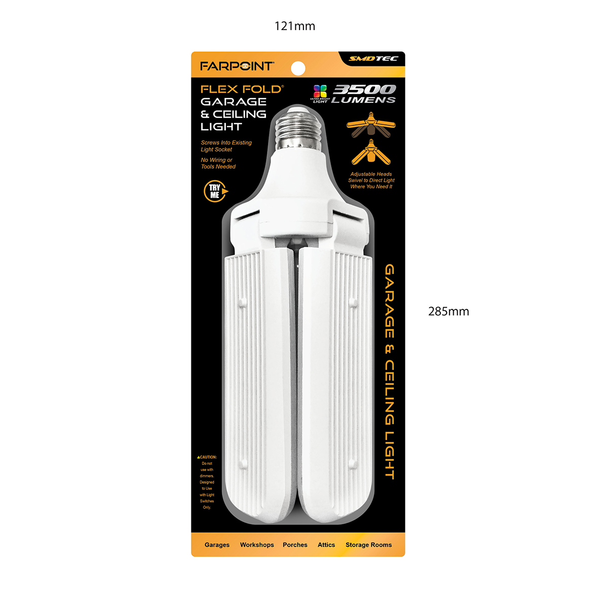 Lampara de Luz Plegable de Techo 3500 Lm/27 W Farpoint