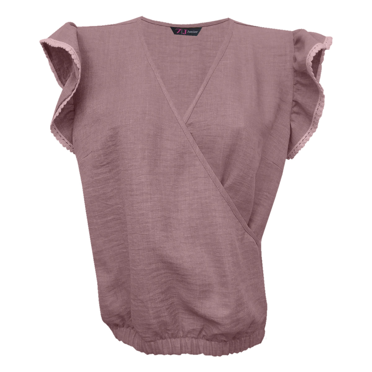 Blusa Lisa de Manga Corta para Mujer Juniors 7Junior