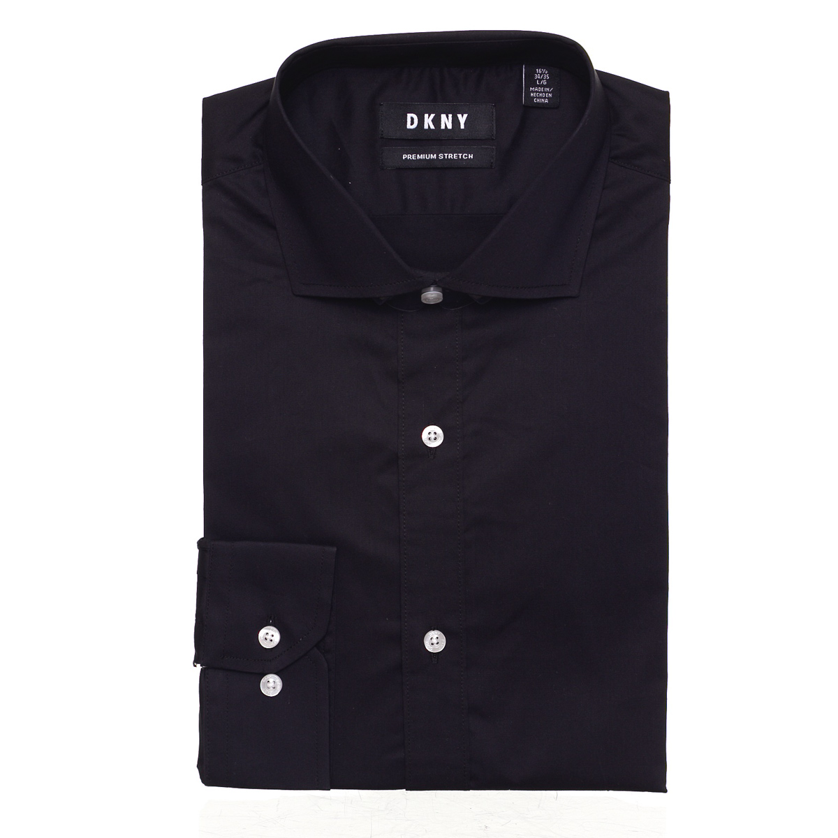 New York Camisas Donna Karan DKNY Camisa De Vestir Para Hombre Slim Fit  Stretch Solid, Negro,
