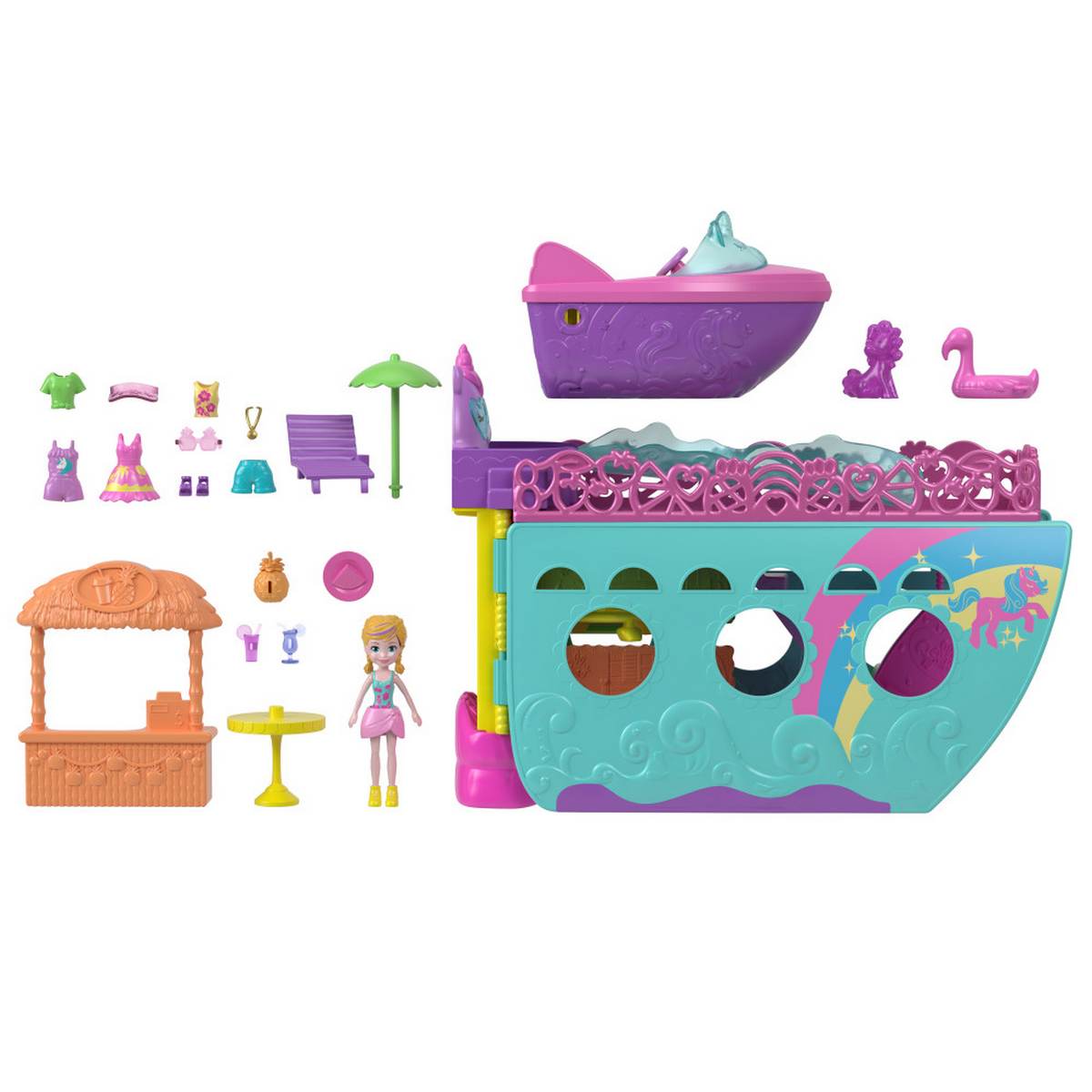 Set de Juego Bote de Unicornio  Polly Pocket  Mattel Mattel