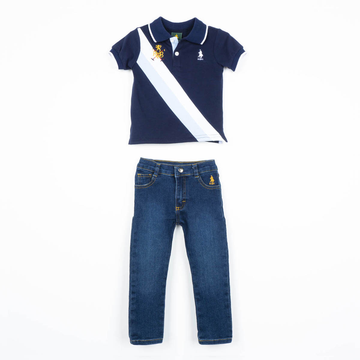 Conjunto 2 Pzas Playera Polo y Pantalón para Bebé Royal Polo Club