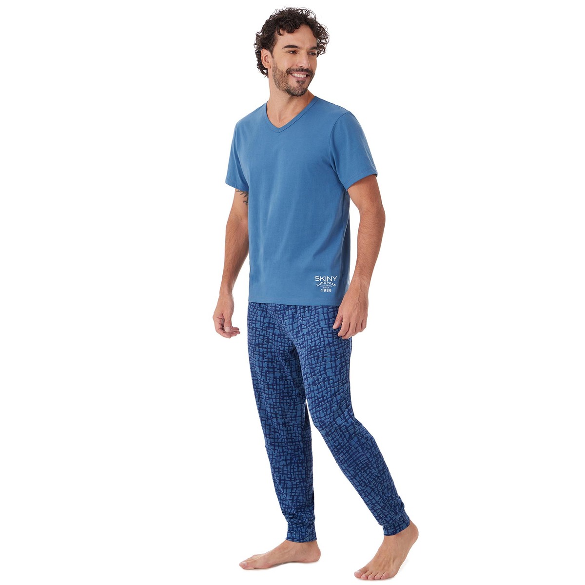 Pijama con Jogger Diseño Combinado para Hombre Skiny