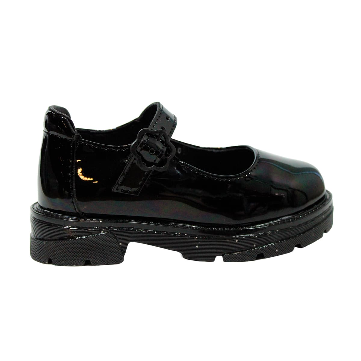 Zapato Escolar Diseño Chunky con Velcro 15-17 Negro Blasito