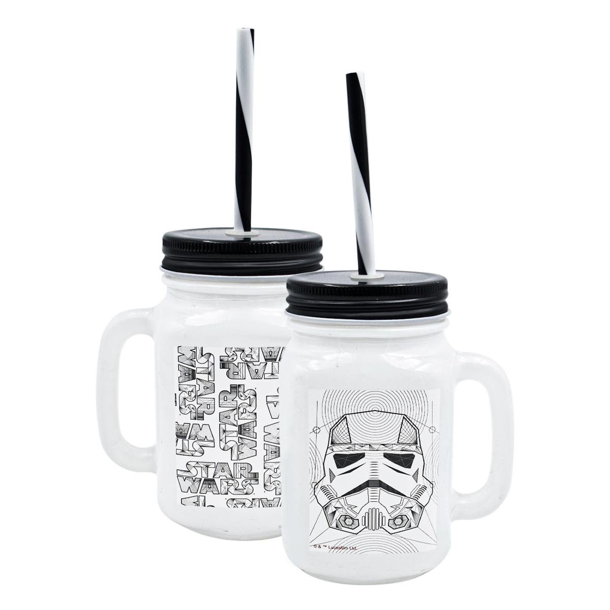 Tarro con Asa Tapa Y Popote Star Wars Viii 450Ml