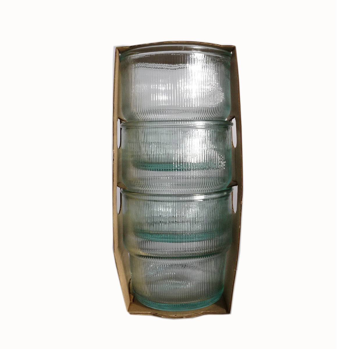 3 Vasos Ribbed  Vidrio San Miguel