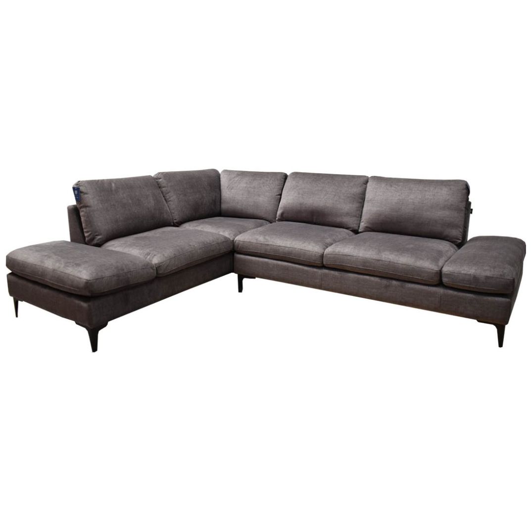 Sala Modular Izquierda Desio Muebles Liz Tapizado en Tela Gris