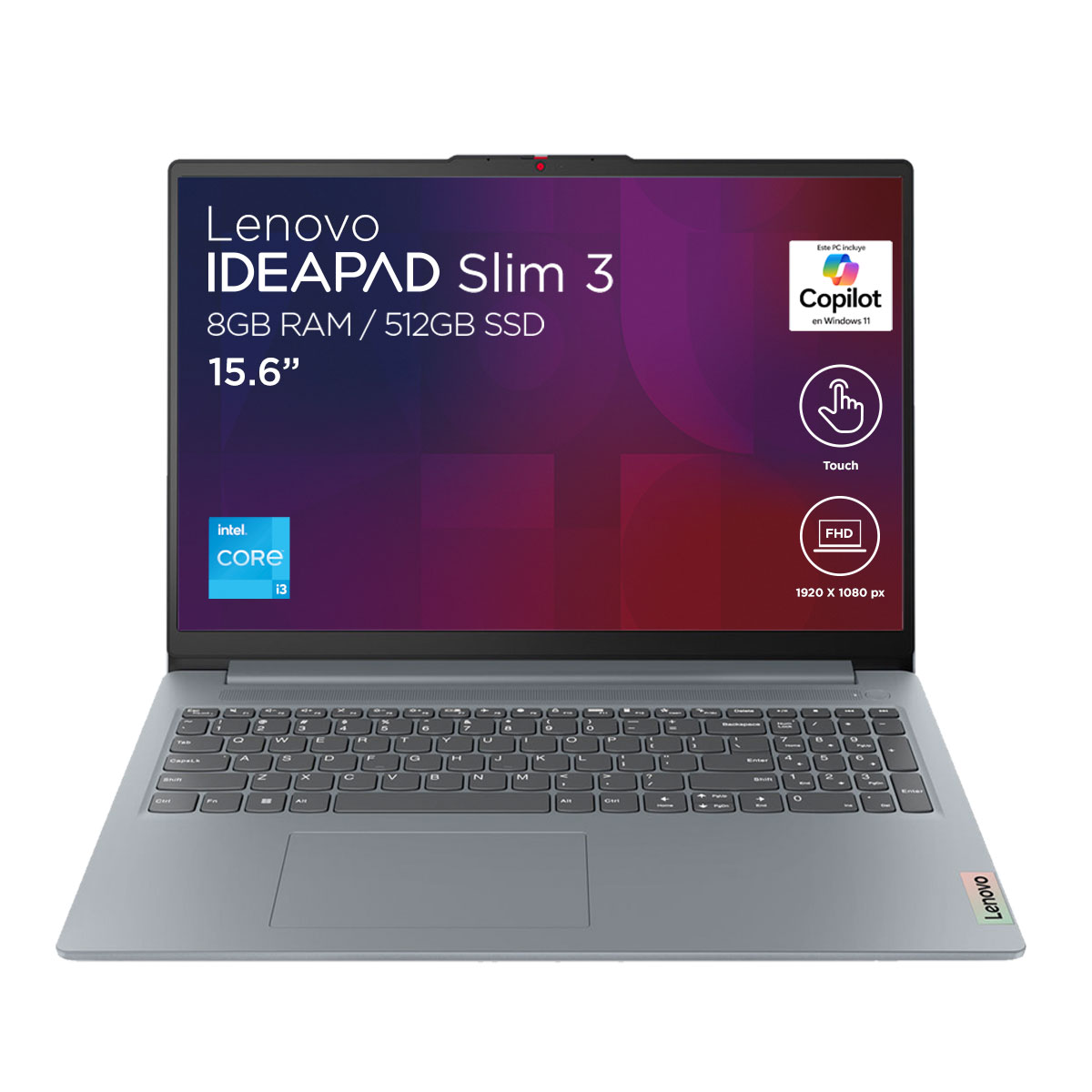 Laptop Lenovo 15.6" Ideapad Slim 3 15Iru8 Ci3 8Gb 512Ssd +Mochila