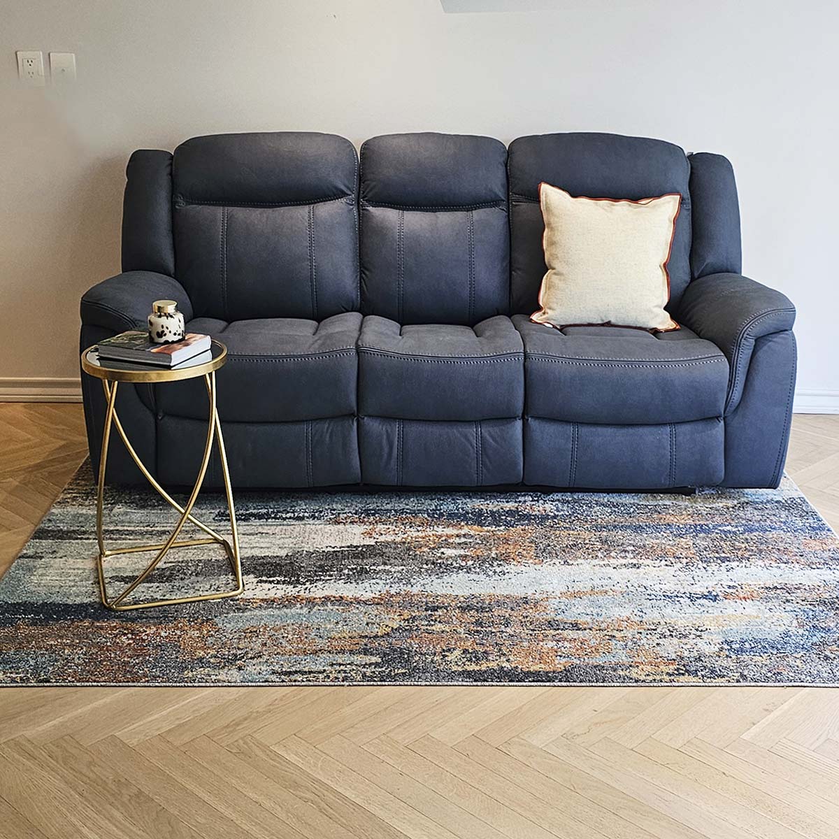 Sofá Reclinable Dover Azul Lottus