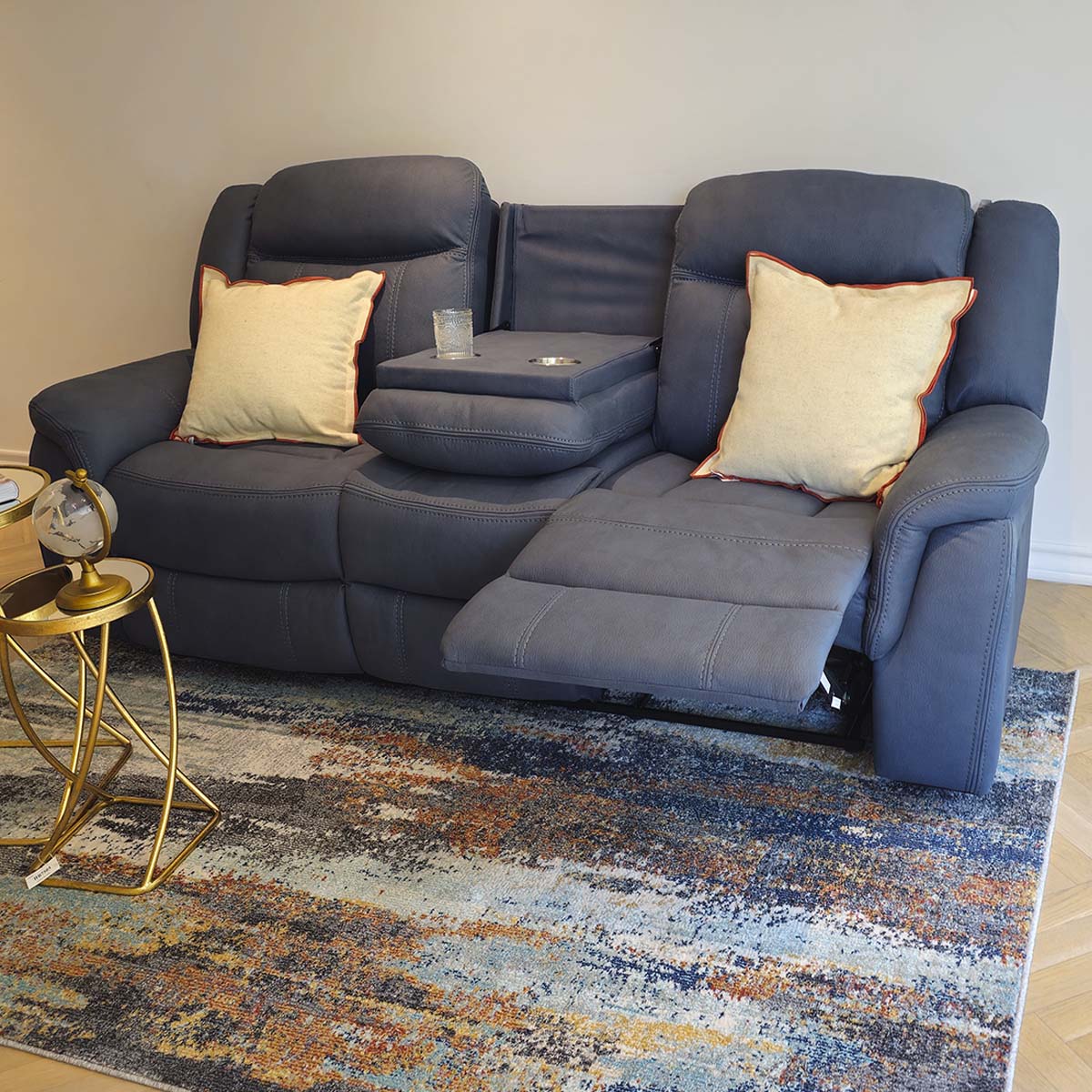 Sofá Reclinable Dover Azul Lottus