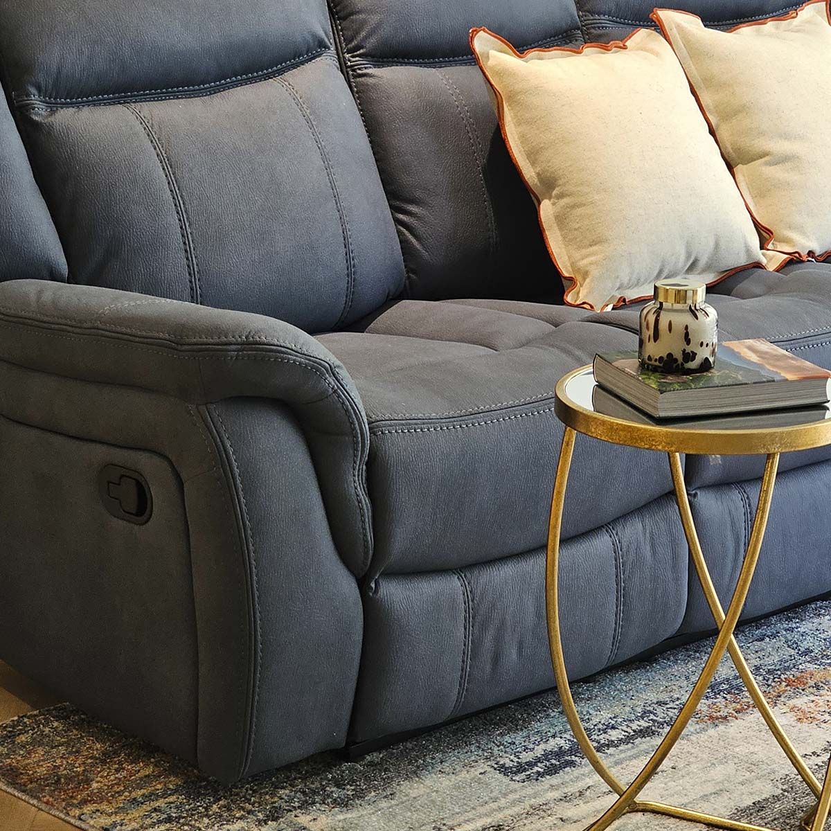 Sofá Reclinable Dover Azul Lottus