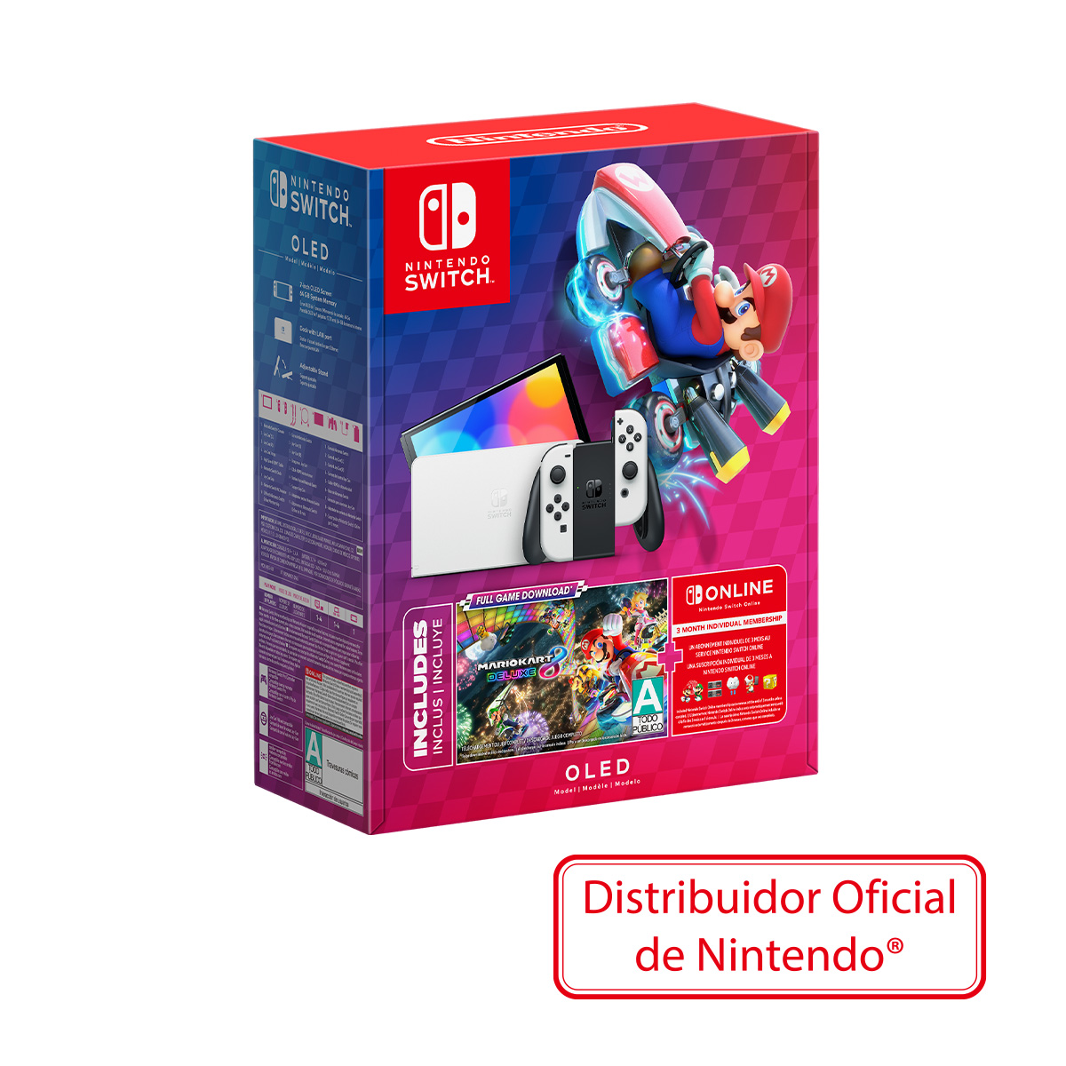 Consola Nintendo Switch Oled Mario Kart 8 + 3 Meses Nintendo Online