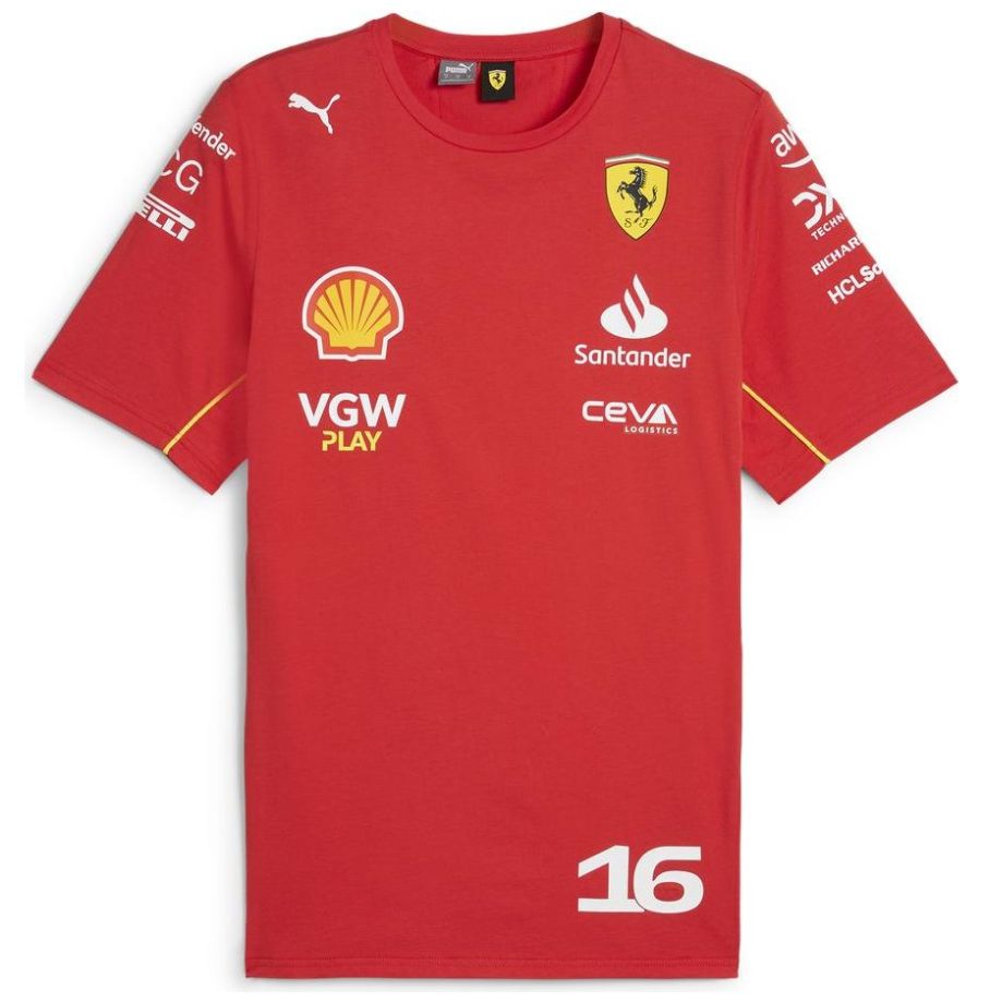 Playera Roja Ferrari Leclerc para Hombre Puma