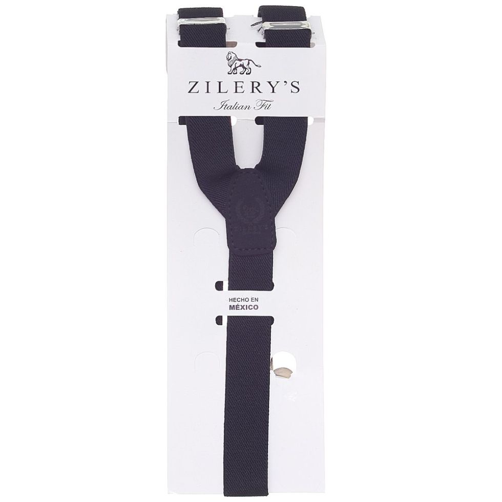 Tirante Elástico con Aplicaciones en Piel Color Negro Zilery's para Mujer