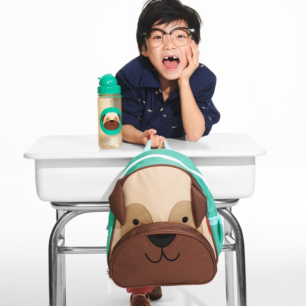 Botella con Popote Pug Skip Hop