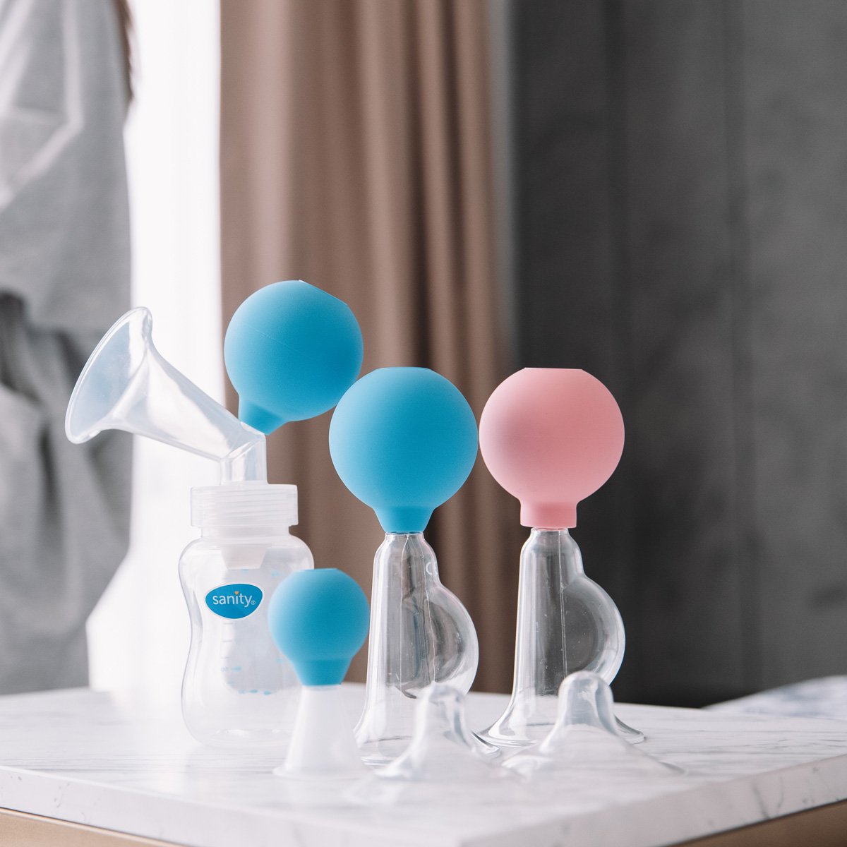 Tiraleche de Policarbonato (Vainilla) Azul Sanity