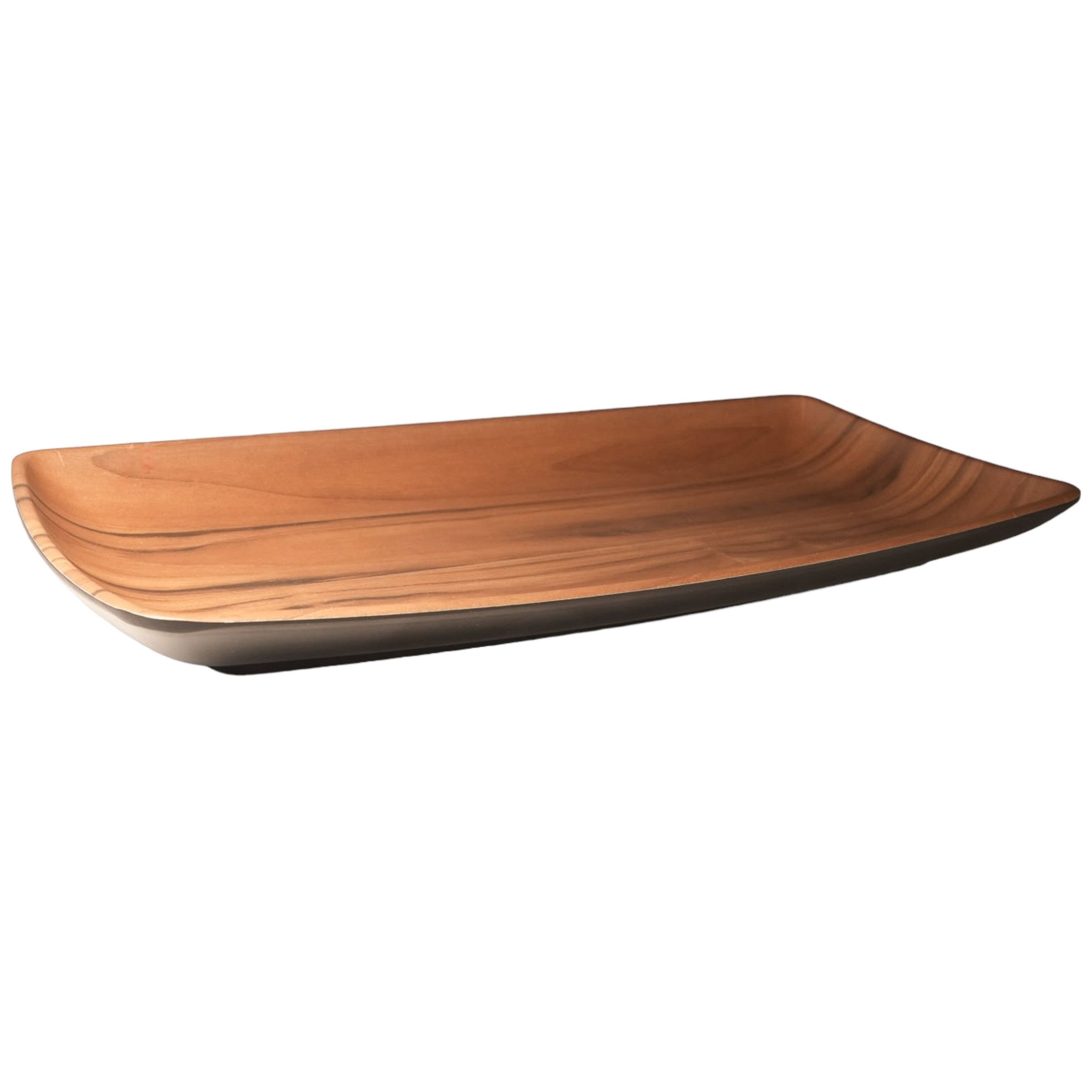 Home Nature Plato Rectangular de Melamina Diseño en Madera 3.5*33*17 Cm