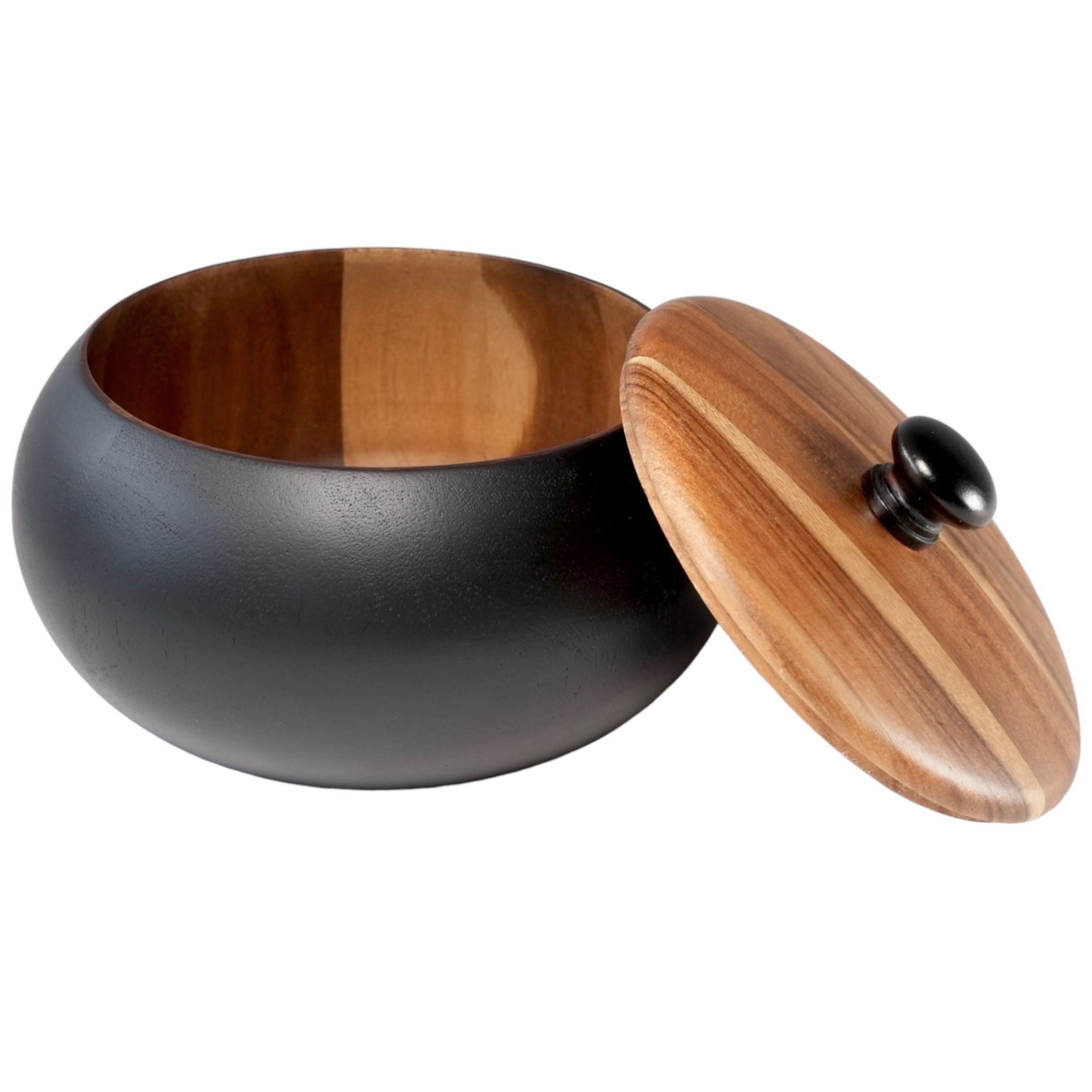 Home Nature Recipiente Grande de Madera con Tapa 12.5*20*20 Cm