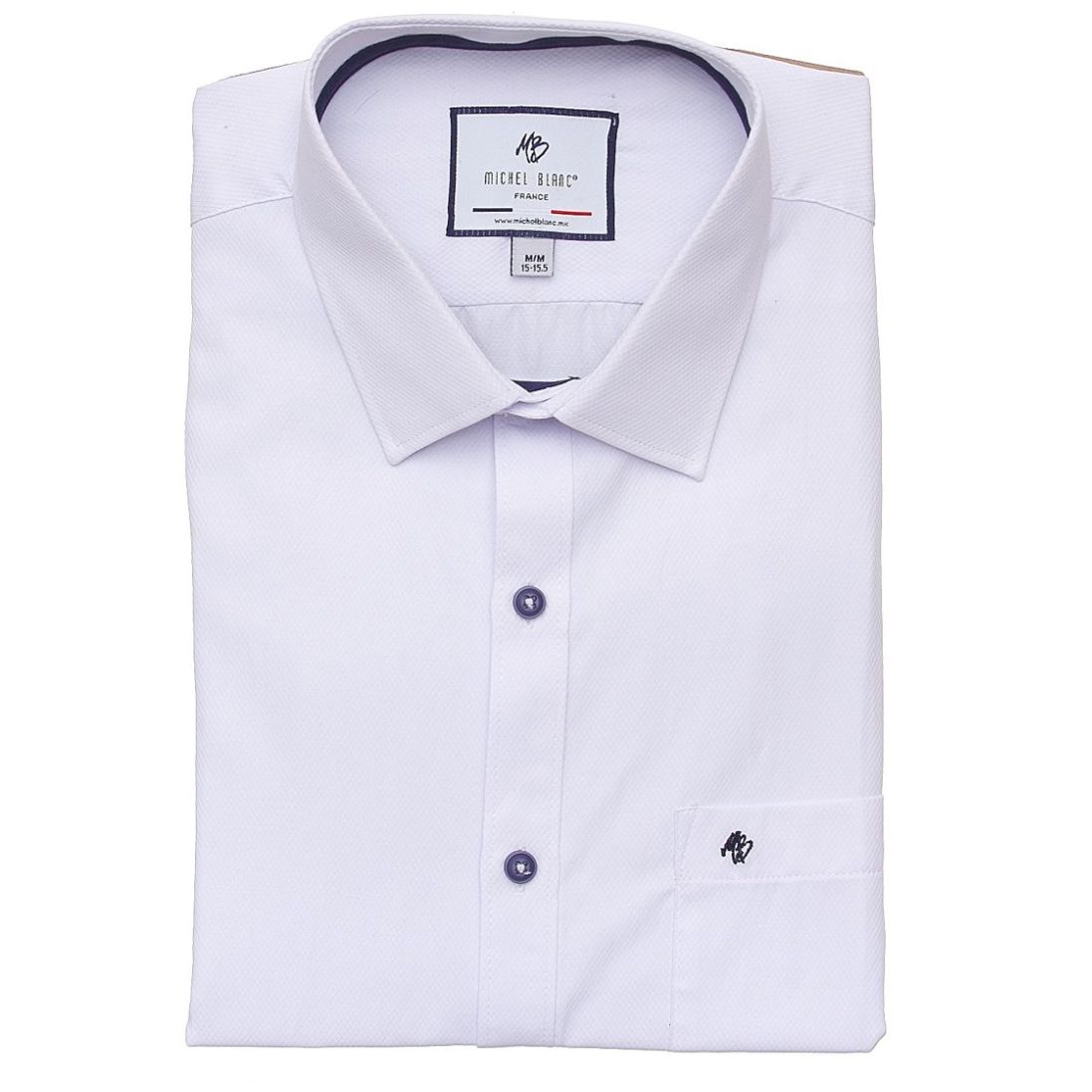 Camisa Blanca con Textura para Hombre Michel Blanc