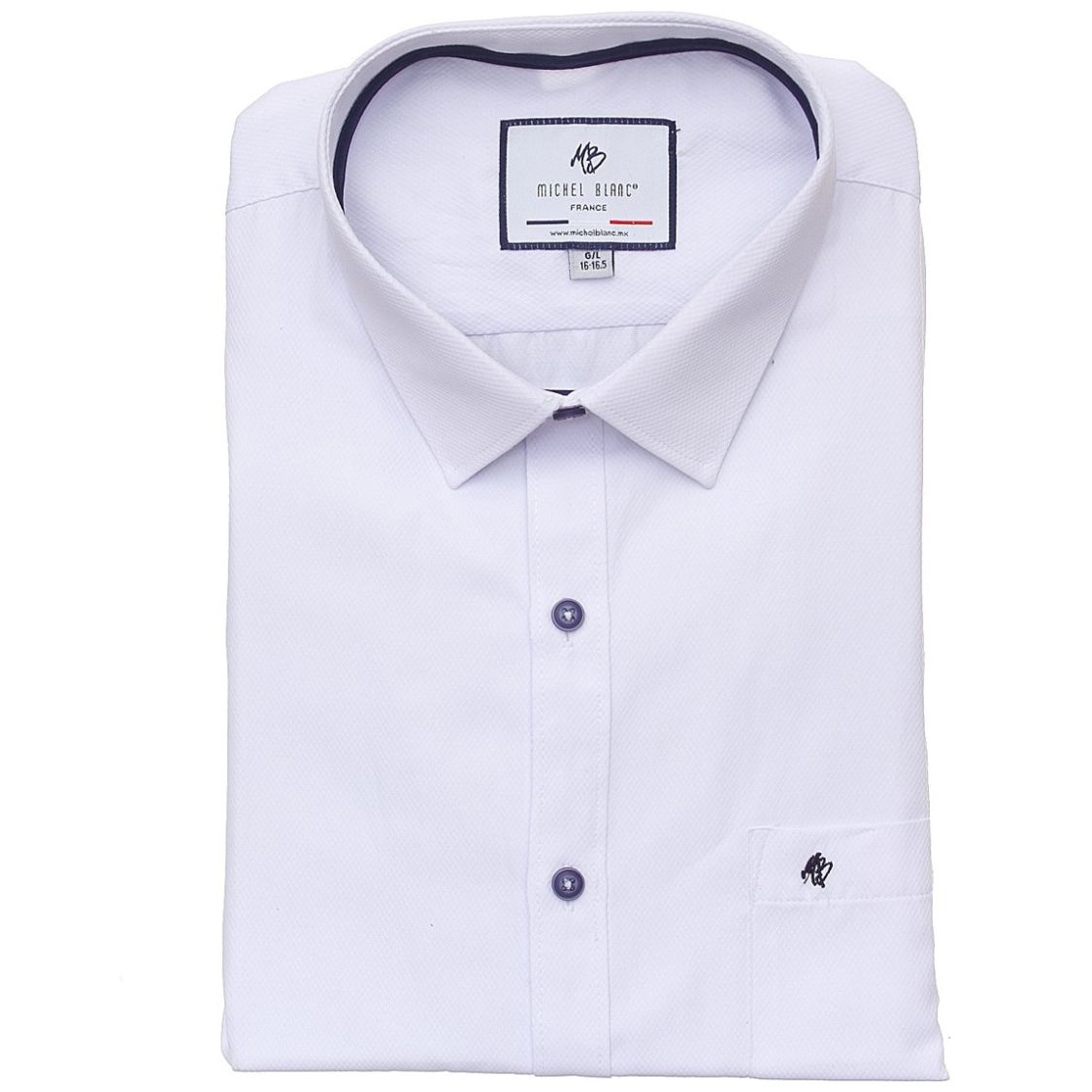 Camisa Blanca con Textura para Hombre Michel Blanc