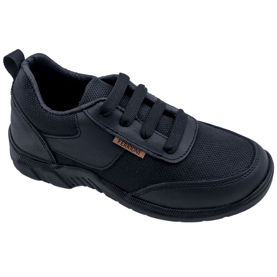 Zapato Choclo Escolar con Agujeta 18-21 Negro para Niño Ferrioni