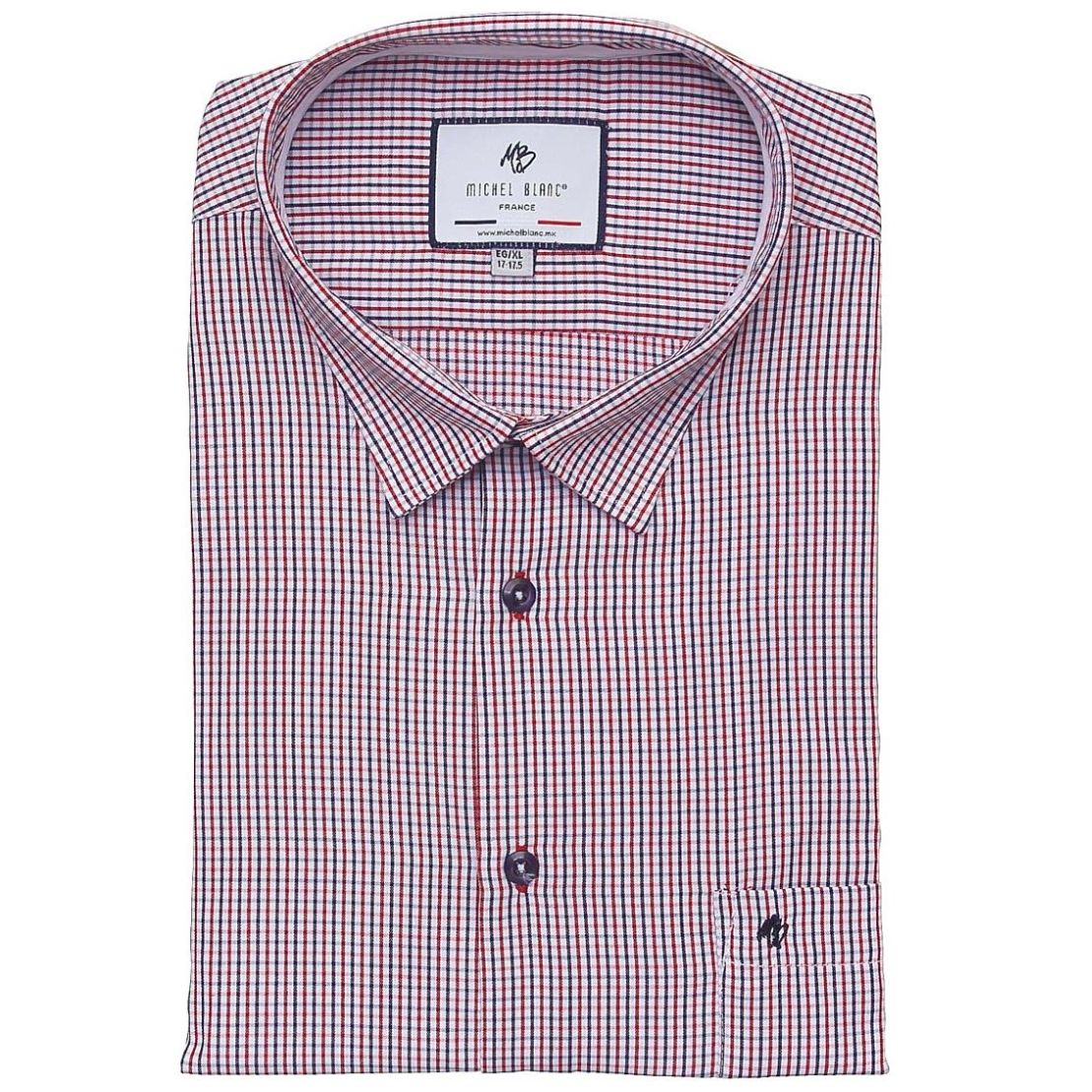 Camisa Diseño a Cuadros y Contrates para Hombre Michael Blanc