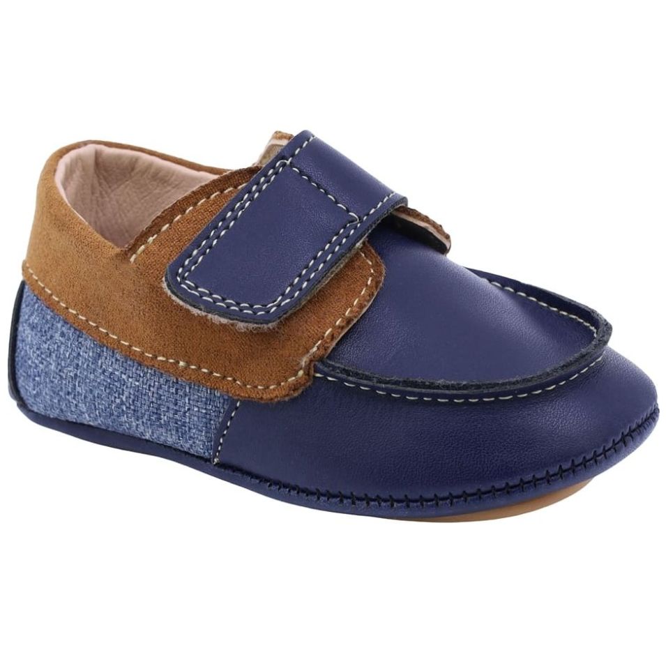 Mocasín con Velcro 10-12 Azul para Niño Audaz