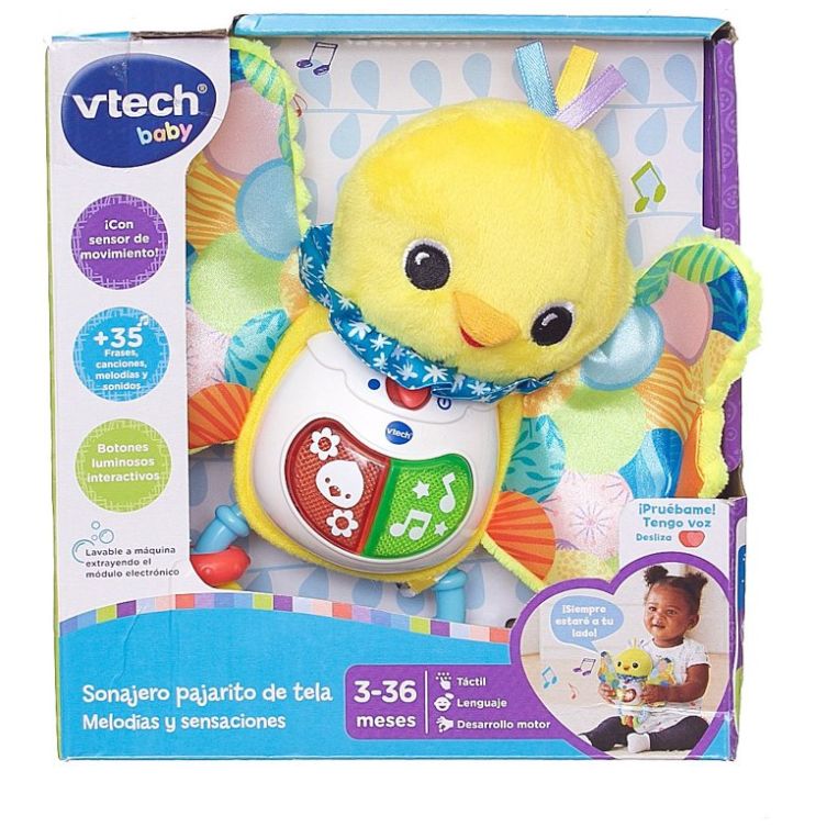 Sonajero Pajarito de Tela Melodías Y Sensaciones Vtech