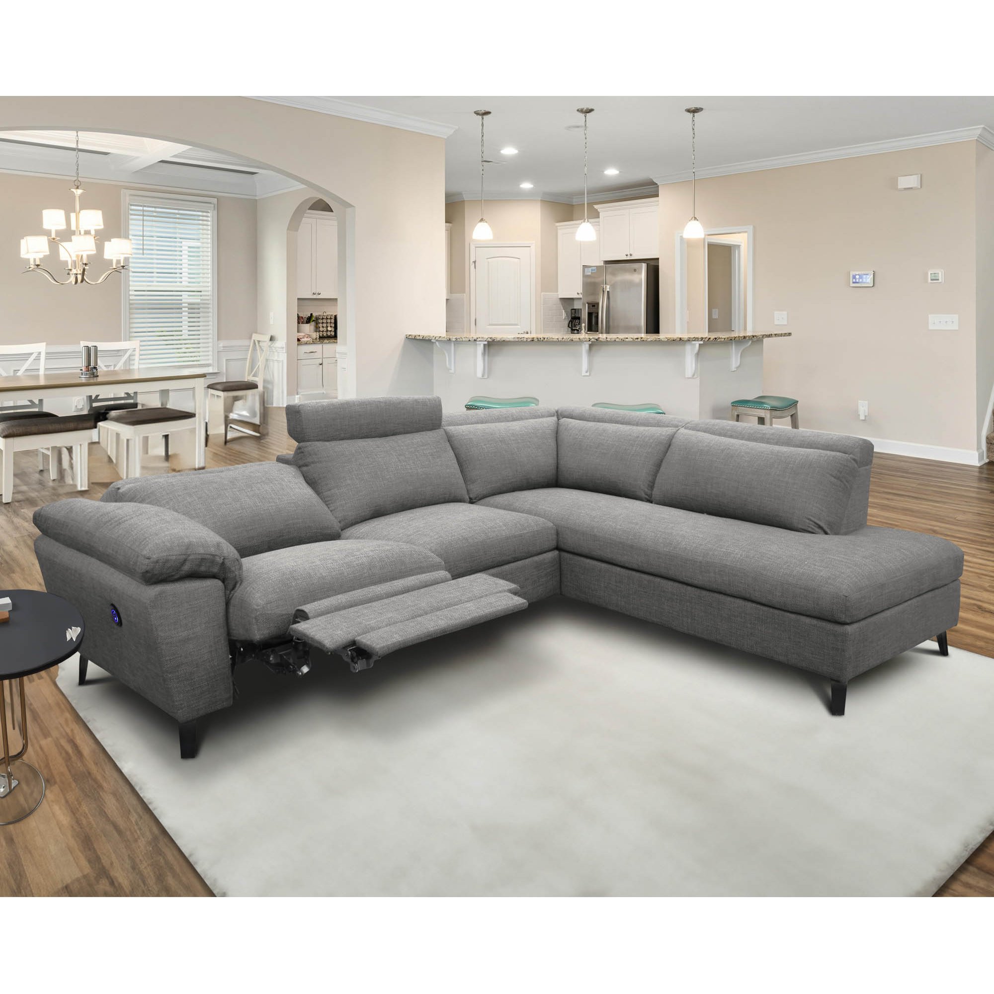 Sala Modular 2 Piezas Derecha Duster Tela Gris Liz